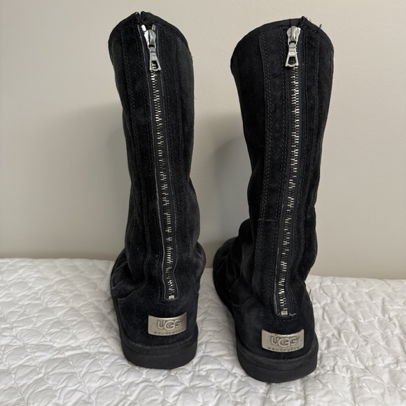 UGG Australia Knightsbridge Tall Zipper Black Boots Black Size US 8 Model 5119 - Picture 1 of 7